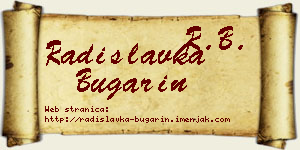 Radislavka Bugarin vizit kartica